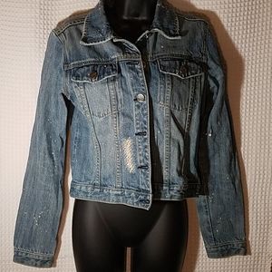 Vigoss Jeans distressed denim jacket size Small